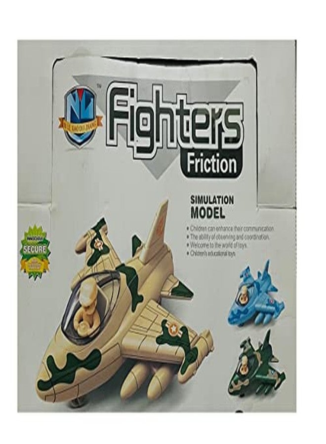 DISILA TRADERS Multi-Color Friction Plane Toys for Kids. Powered Fighter/ Army Plane Toys. (Random Colors - Pack of 1)(Birthday Gift) - Image 3